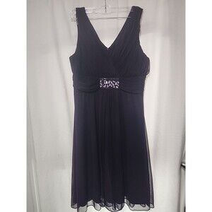 Scarlet Nite Purple Bridesmaid Cocktail Dress Size 18 Sleeveless Rhinestone